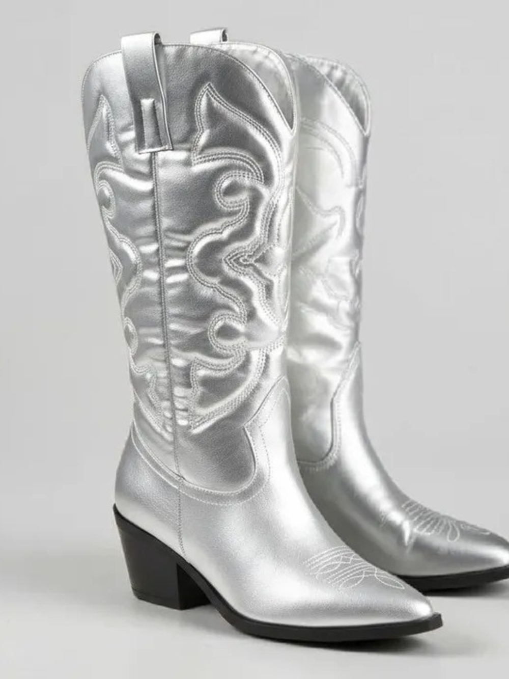 Silver Western Cowboy Boots for Women SIZE 8.5 Womens